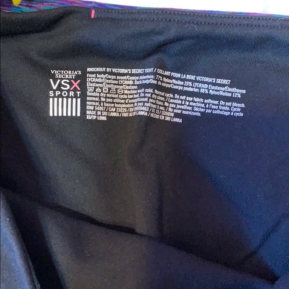 Victoria’s Secret High Waist Black Purple Heather Print Knockout Sport Tights - Picture 9 of 11